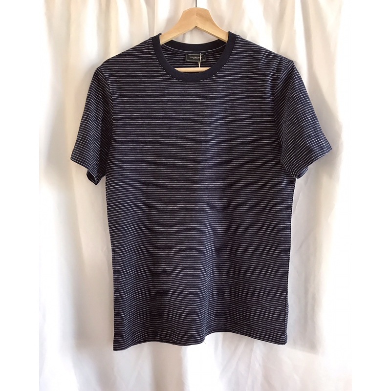 古伦仕goorench蓝白细条纹t恤
