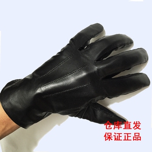 皮手套户外真皮手套分指手套黑色加绒手套商务正装男士干部皮手套