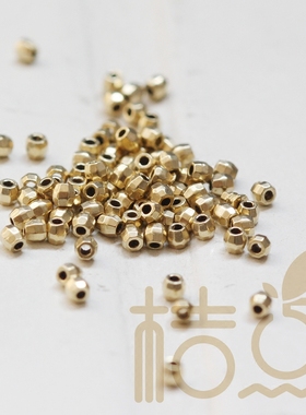 DIY饰品铜配件1.76*1.66mm枣行刻面隔珠黄铜小珠金属米珠(3876C)
