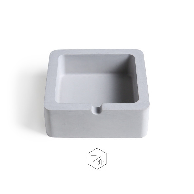 现代新款烟缸混凝土极简工业风方形水泥烟灰缸摆件咖啡馆酒吧创意