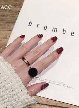 欧美风夸张圆牌钛钢黑色戒指