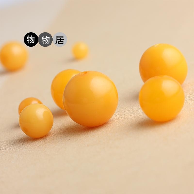 合成老黄蜜蜡圆珠子制作手串念珠佛珠手链材料串珠散珠diy配件