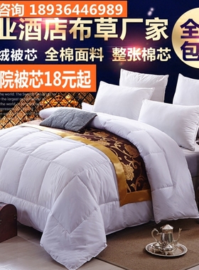 宾馆酒店床上用品白色全棉春秋夏被美容院专用空调被被子被芯