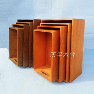 实木储物箱桌面大号木质收纳盒家用衣物杂货无盖整理箱