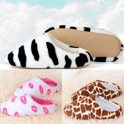 Men Women Soft Warm Indoor Slippers Cotton Anti-slip Shoes