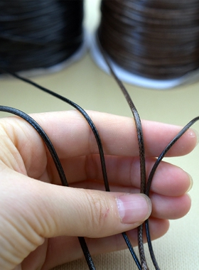 1.5mm2mm 黑色咖色蜡线蜡绳项链穿绳耐磨无弹力项链绳 2米