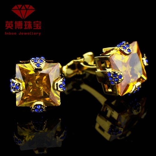 英博法式金属袖扣镶嵌工艺亮钻法式衬衫袖钉 cufflinks g728-封面