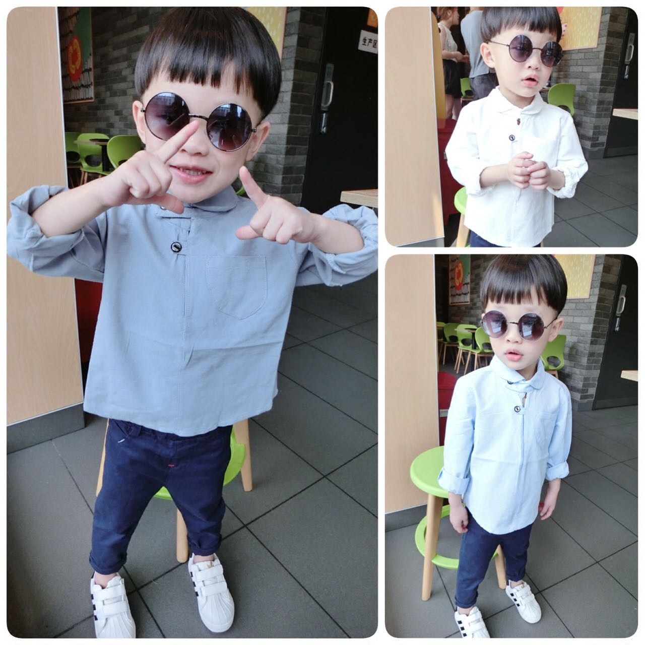 Chemise garcon à manche longue - Ref 2078431 Image 1