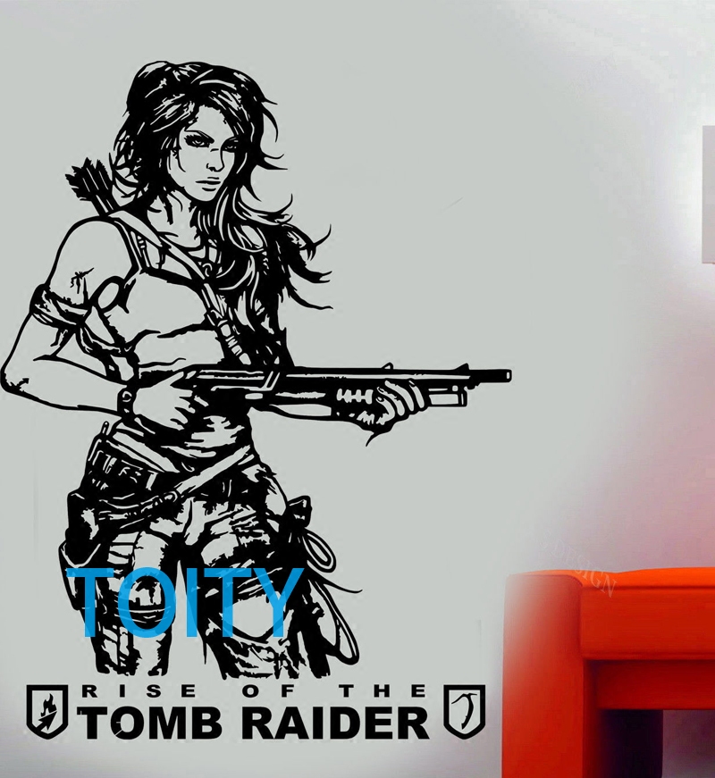 6款古墓丽影贴画劳拉Lara Croft贴纸网络游戏Tomb Raider装饰墙贴