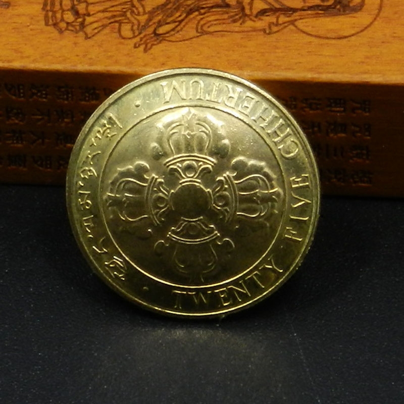 不丹金刚杵硬币扣养牛扣硬币扣手工真币扣按扣diy财布扣  22mm