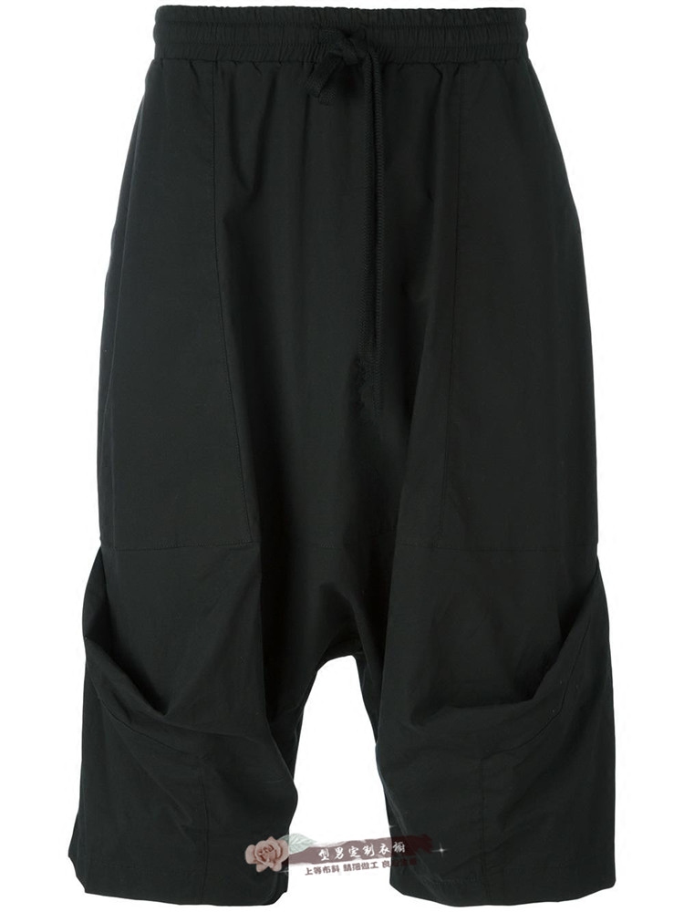 新款潮男时尚低档裤夏运动休闲裤宽松个性七分裤夜店表演中裤短裤