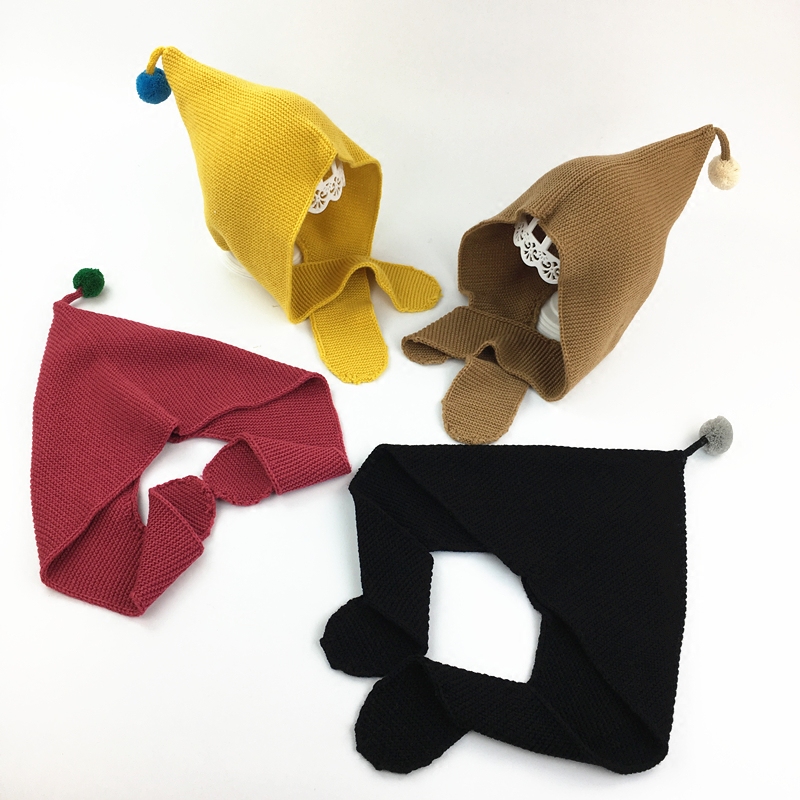 宝宝帽子秋冬天男童女童针织围脖帽1-2岁儿童毛线帽冬季婴儿帽子