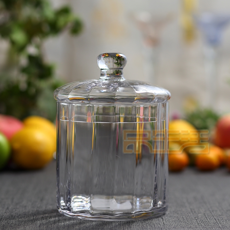新品南瓜纹储物罐密封罐糖缸水晶玻璃干果缸酒缸家居饰品摆件