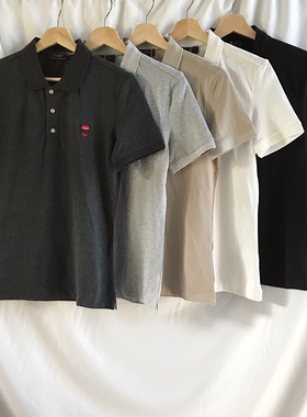 古伦仕goorench时尚休闲英伦型男韩版修身纯棉刺绣短袖polo衫男女