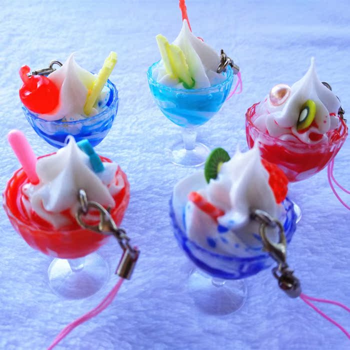 originality Simulation of ice cream Key chain Food Keychain Circular Strange new Ice cream cup Bag pendant Miniin the Festive supplies/Gift , Gift ideas , Mobile phone chain  category - from Buy2taobao.com to provide professional Taobao agent buy service