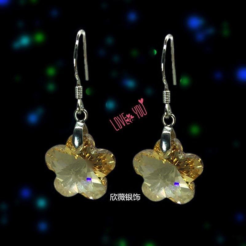 超闪奥地利水晶梅花之恋耳环S925