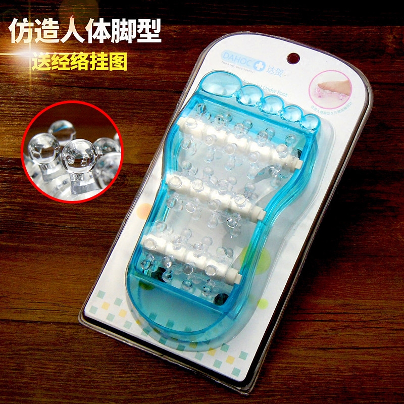 仿脚型款足底按摩器 足部脚底经络穴位揉捏 家用办公室便携滚轮式