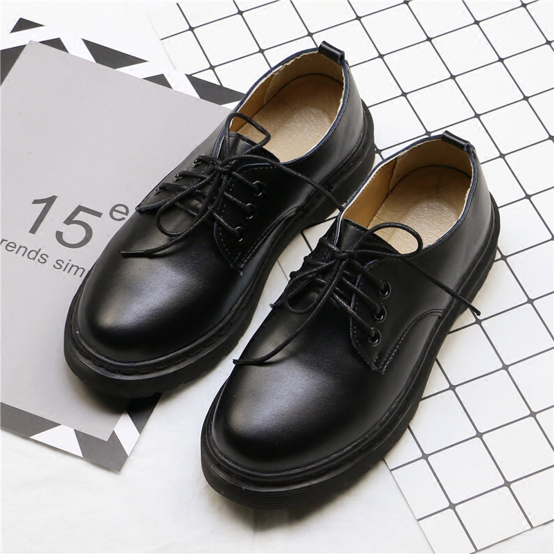 British style Women's Shoes 2018 spring and autumn new pattern Korean Edition Versatile student Single shoes Retro The thickness of the bottom black leather shoesin the Women's Shoes, Low shoes  category - from Buy2taobao.com to provide professional Taobao agent buy service