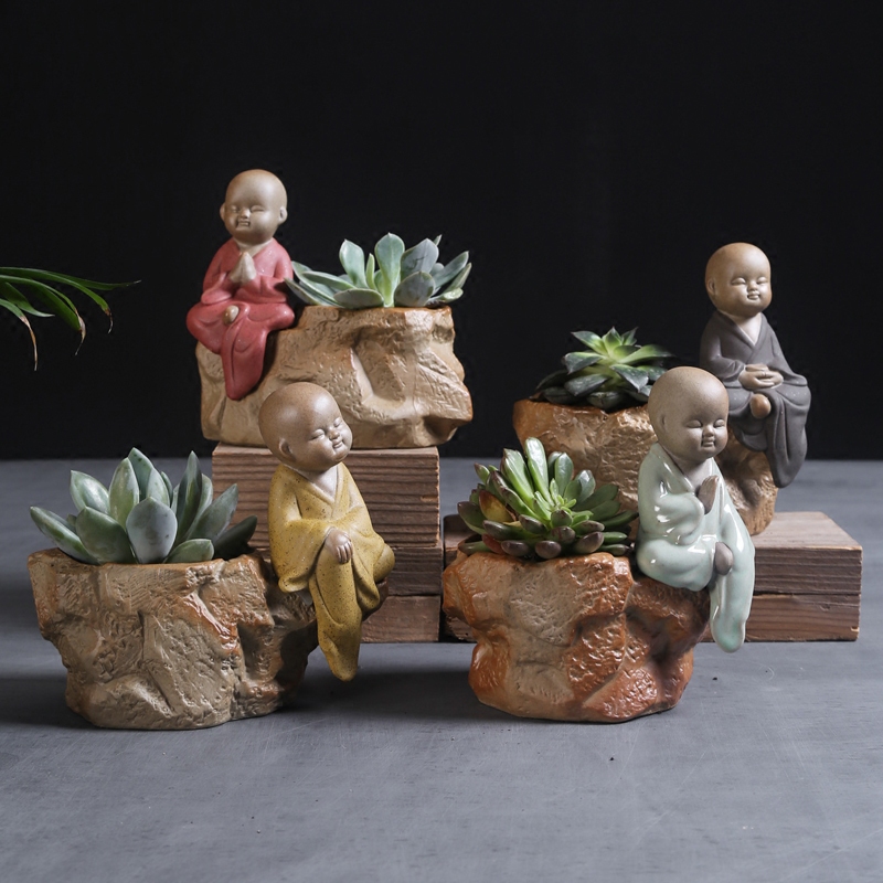 New products preferential lovely Monk Flower pot originality Coarse pottery Buddhist mood caliber Green plant Potted plant Dedicated Promotionin the Home accessories , Vase/Flower/Artificial flowers/Imitation jewelry , Flower/Vase , Flowerpot  category - from Buy2taobao.com to provide professional Taobao agent buy service