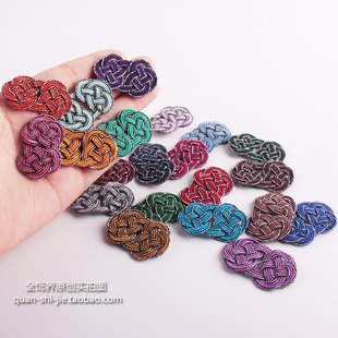 银线金钱结手工编织双钱结中国结项链配件车挂绳男女DIY民族配饰