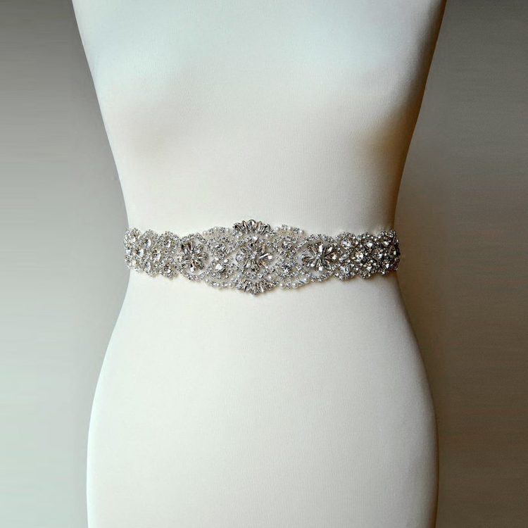 新娘结婚礼服腰带奢华水晶钻石腰链伴娘婚纱水钻连衣裙装饰腰封