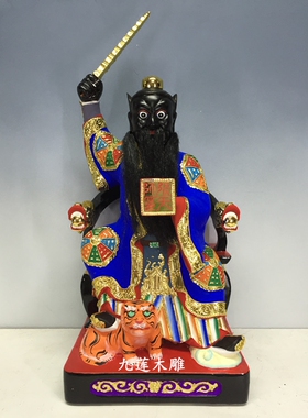 张道陵香樟木古典漆线雕张天师