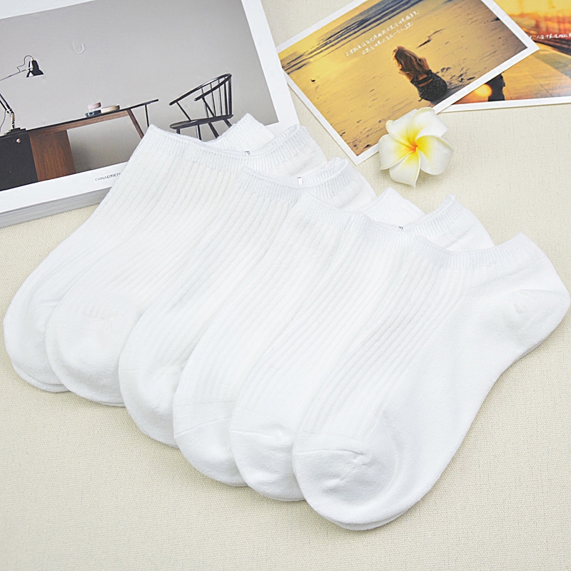 纯色袜子女短袜纯棉船袜女夏季薄款低帮浅口可爱白色女士防臭吸汗