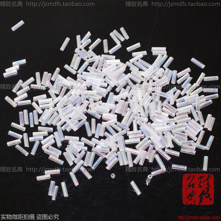 手缝玻璃米珠彩白管t恤上衣服装饰品辅料串珠子diy流苏配件材料包