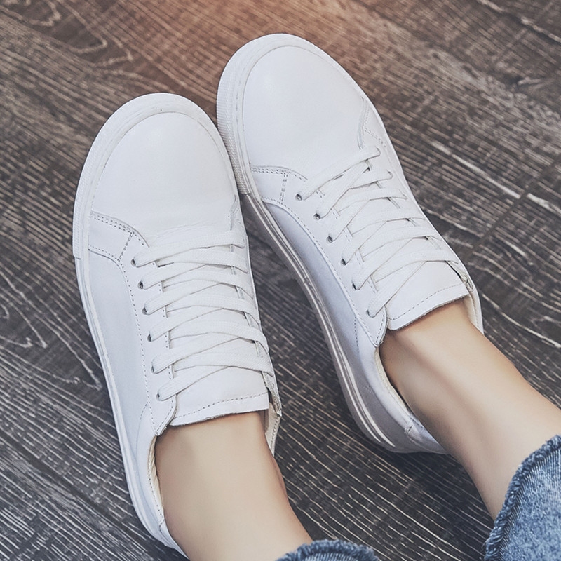 The first layer cowhide leisure time White shoes 2019 Spring new pattern Flat bottom Frenum Versatile Delicate Leather Korean shoesin the Women's Shoes, Low shoes  category - from Buy2taobao.com to provide professional Taobao agent buy service