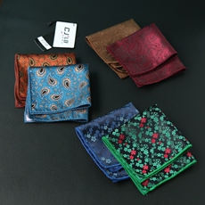 карманный платок 男装英伦复古花纹腰果小方巾结婚男士商务 西装口袋巾胸巾fj002