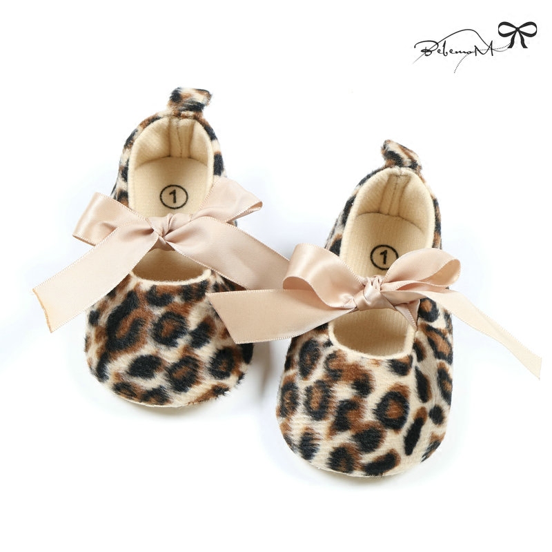 婴儿鞋步鞋底布鞋子春秋豹纹公主