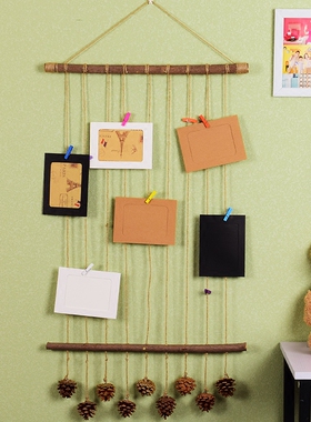 创意手工天然照片墙圣诞店铺壁饰