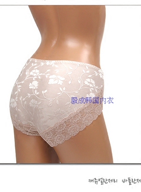 韩国进口LAVIEN女士内裤大码蕾丝莫代尔面料无痕中腰舒适三角短裤