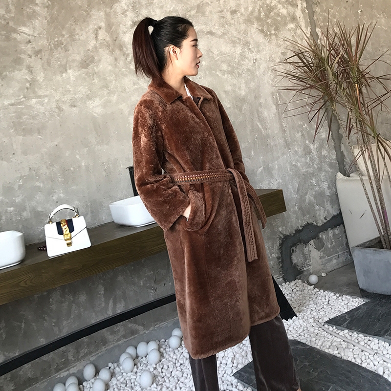 HG顶奢美利奴皮毛一体外套女中长款羊羔毛皮草2019新款羊剪绒大衣|msdalam kategori Butik wanita / wanita, bulu - dari Buy2taobao.com untuk memberikan perkhidmatan ejen Taobao profesional membeli