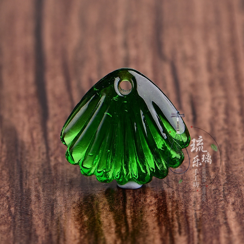 diy绿碧玺贝壳耳坠配饰琉璃珠