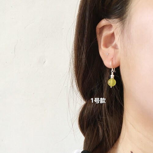 手工8mm天然橄榄石999女黄色足银