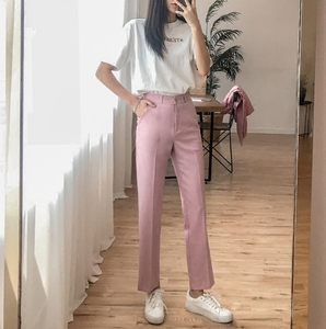 2021春夏秋新款韩版休闲简约小直筒九分裤百搭显瘦通勤西裤女裤子