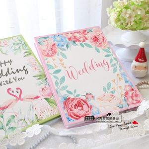 森系婚礼结婚签到本婚礼创意个性签名本礼薄礼金本嘉宾题名签名册