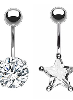 日韩港台风格杨丞琳同款时尚闪钻肚脐环款耳钉简约耳环耳扣防过敏