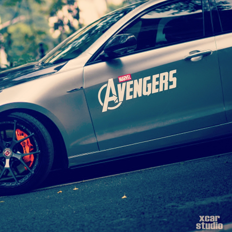 进口3M反光膜制作 漫威marvel 复仇者联盟标志AVENGERS反光贴