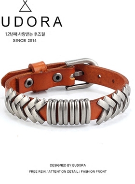 韩版百搭森系牛皮配饰情侣手环