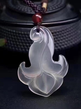 天然吊坠花开富贵毛衣链白玛瑙