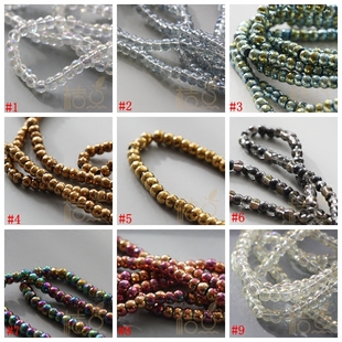 G51 4.5mm闪珠串珠耳环DIY材料配件 桔点手工国产水晶刻面鼓珠