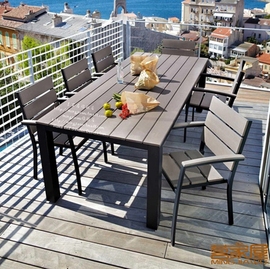 美式loft餐桌简约现代长方形饭桌，餐台室外休闲桌海边休闲桌椅
