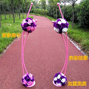 婚庆道具路引花球新款弯钩中式铁艺路引婚礼路引花柱花门成品路引
