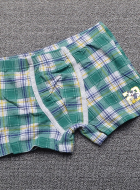 意大利精品米鼠格子优质纯棉儿童男孩平角内裤男童舒适底裤 4-9岁