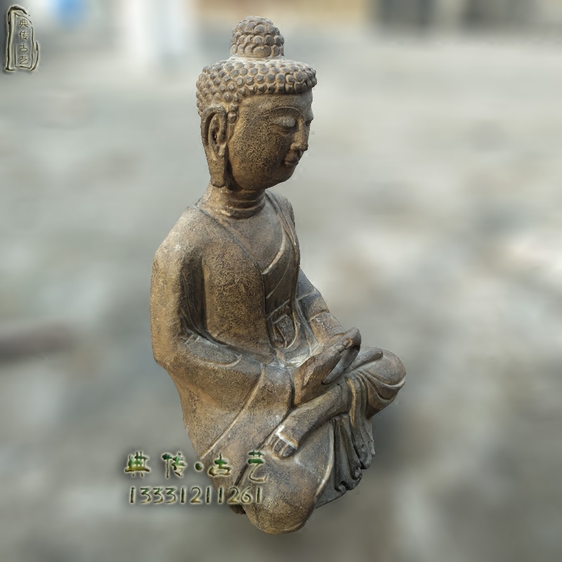 仿古做旧释迦摩尼佛像石雕宗教寺庙如来佛造像家居茶楼人物摆件