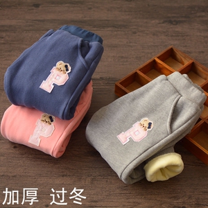 特价！女童长裤加绒冬季中大童装加厚运动裤儿童宝宝保暖休闲裤子