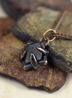 美国代购手作朋克磁铁矿项链