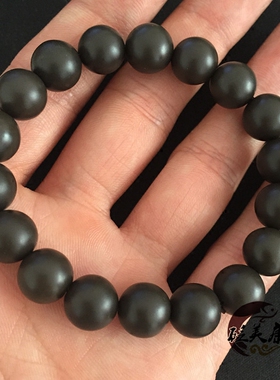 砭美康女款玄黄砭石老料圆珠手链